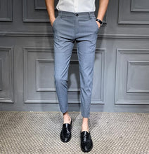 Load image into Gallery viewer, 2019 Men Dress Pant Plaid Business Casual Slim fit Ankle Length Pantalon  Classic Vintage Check Suit Trousers Wedding 28-34