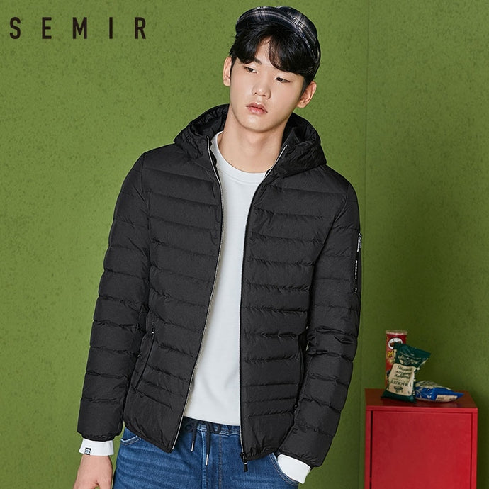 SEMIR Down Jacket 2019 Winter New Men Korean Version Short Windproof Warm Jacket Fashion Student Casual Male Outwear Jackets