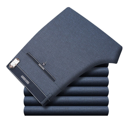 Icpans Mens Suit Pants Summer Men Dress Pants Straight Business Office Mens Formal Pants Big Size Classic Trousers Male