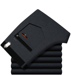 Icpans Mens Suit Pants Summer Men Dress Pants Straight Business Office Mens Formal Pants Big Size Classic Trousers Male