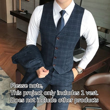 Load image into Gallery viewer, Luxury men&#39;s check vest suit trousers 2019 men&#39;s formal wear wedding dress large size casual business men&#39;s suit vest trousers