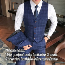 Load image into Gallery viewer, Luxury men&#39;s check vest suit trousers 2019 men&#39;s formal wear wedding dress large size casual business men&#39;s suit vest trousers