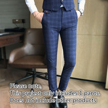 Load image into Gallery viewer, Luxury men&#39;s check vest suit trousers 2019 men&#39;s formal wear wedding dress large size casual business men&#39;s suit vest trousers