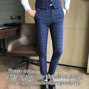 Luxury men's check vest suit trousers 2019 men's formal wear wedding dress large size casual business men's suit vest trousers
